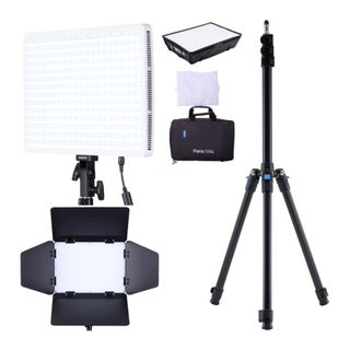 amaran Pano 120c 120W RGBWW Full Color Panel Light Creator Kit (White) with Barn Doors Bundle