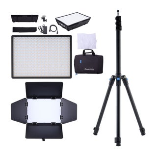 amaran Pano 120c 120W RGBWW Full Color Panel Light Creator Kit (Charcoal) with Barn Doors Bundle