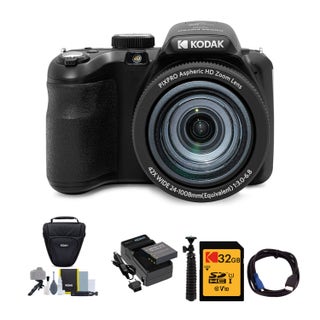 KODAK PIXPRO AZ425 Astro Zoom 20MP Digital Camera (Black) with 32GB SD Card and Holster Case Bundle